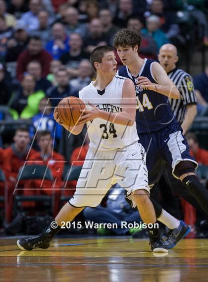Thumbnail 1 in Marquette Catholic vs. Barr-Reeve (IHSAA 1A Final) photogallery.