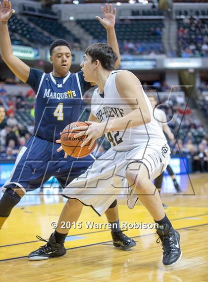 Thumbnail 3 in Marquette Catholic vs. Barr-Reeve (IHSAA 1A Final) photogallery.