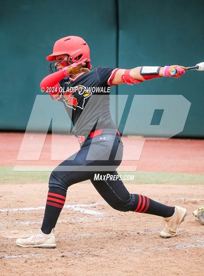 Thumbnail 3 in Melissa vs. Harlingen South (UIL 5A Softball Final) photogallery.