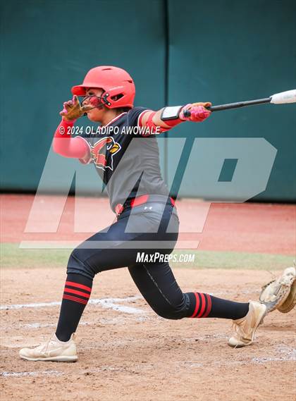Thumbnail 2 in Melissa vs. Harlingen South (UIL 5A Softball Final) photogallery.