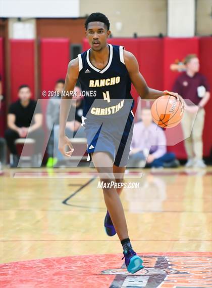 Thumbnail 1 in Rancho Christian vs. Pinnacle (Hoophall West Tournament)  photogallery.