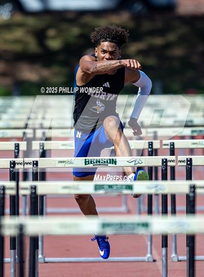 Thumbnail 3 in Benson Invitational (Boys 110M Hurdle)  photogallery.