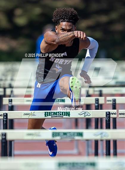 Thumbnail 1 in Benson Invitational (Boys 110M Hurdle)  photogallery.