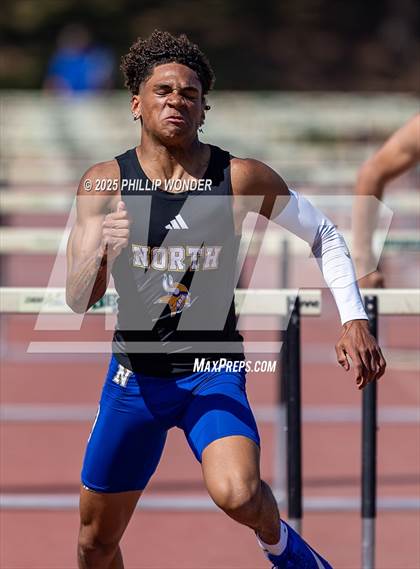 Thumbnail 2 in Benson Invitational (Boys 110M Hurdle)  photogallery.