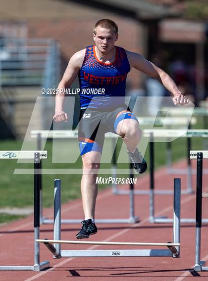 Thumbnail 2 in Benson Invitational (Boys 110M Hurdle)  photogallery.