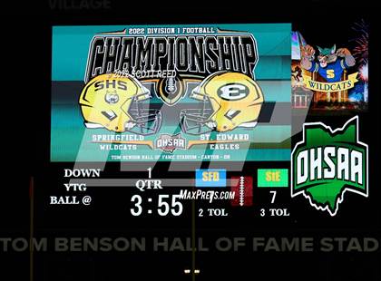 Thumbnail 1 in St. Edward vs. Springfield (OHSAA D1 Final) photogallery.