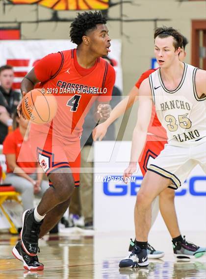 Thumbnail 1 in Crossroads vs Rancho Solano Prep (HoopHall West Tournament) photogallery.