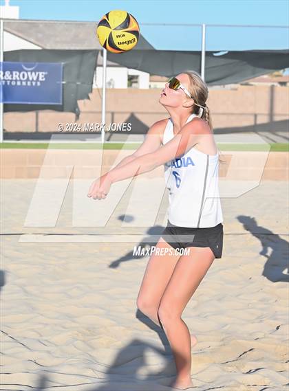 Thumbnail 2 in Arcadia vs. Salpointe Catholic (AIA DII Pairs Semifinal) photogallery.