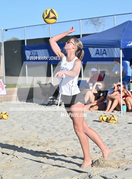 Thumbnail 2 in Arcadia vs. Salpointe Catholic (AIA DII Pairs Semifinal) photogallery.