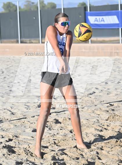Thumbnail 2 in Arcadia vs. Salpointe Catholic (AIA DII Pairs Semifinal) photogallery.