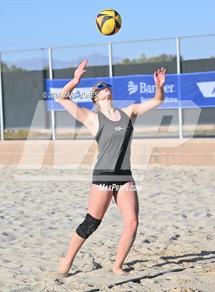 Thumbnail 1 in Arcadia vs. Salpointe Catholic (AIA DII Pairs Semifinal) photogallery.