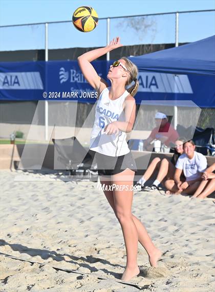 Thumbnail 1 in Arcadia vs. Salpointe Catholic (AIA DII Pairs Semifinal) photogallery.