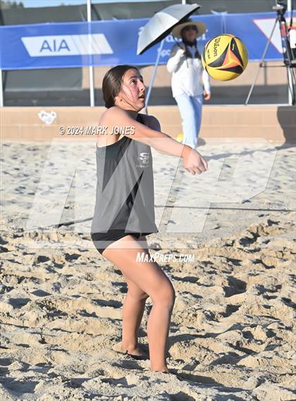 Thumbnail 1 in Arcadia vs. Salpointe Catholic (AIA DII Pairs Semifinal) photogallery.