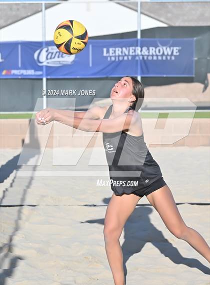 Thumbnail 1 in Arcadia vs. Salpointe Catholic (AIA DII Pairs Semifinal) photogallery.