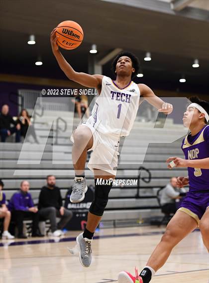 Thumbnail 1 in Notre Dame Prep vs. Oakland Tech (The Holiday Classic 2022) photogallery.