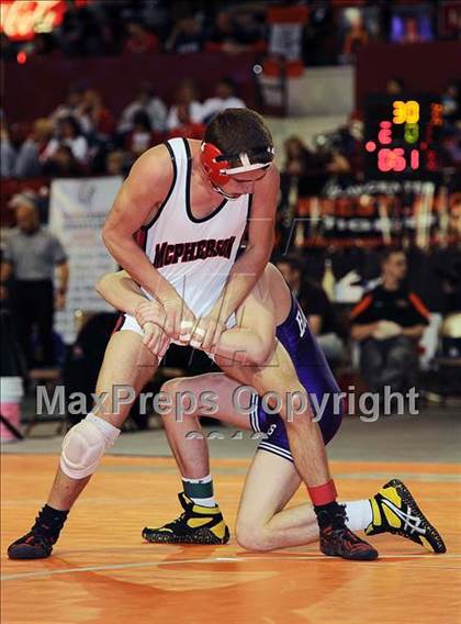 Thumbnail 1 in KSHSAA 4A State Wrestling Championships (1st Round) photogallery.