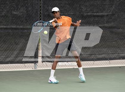 Thumbnail 1 in Round Rock Westwood vs Memorial (UIL 6A Boys Doubles Tennis State Semifinal) photogallery.