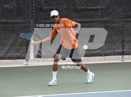 Thumbnail 1 in Round Rock Westwood vs Memorial (UIL 6A Boys Doubles Tennis State Semifinal) photogallery.