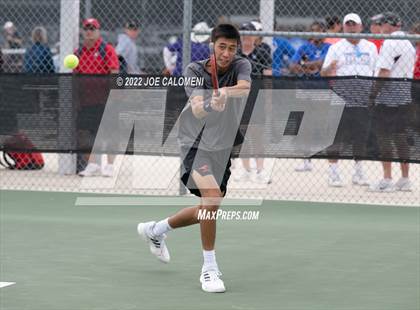 Thumbnail 1 in Round Rock Westwood vs Memorial (UIL 6A Boys Doubles Tennis State Semifinal) photogallery.