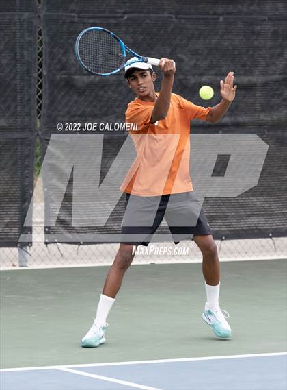 Thumbnail 1 in Round Rock Westwood vs Memorial (UIL 6A Boys Doubles Tennis State Semifinal) photogallery.