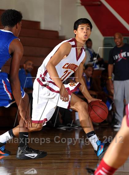 Thumbnail 3 in Cantwell-Sacred Heart vs. George Washington Prep (Rose City Roundball Classic) photogallery.