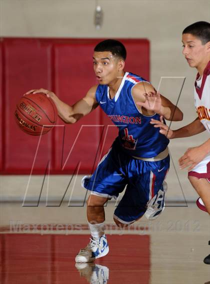 Thumbnail 3 in Cantwell-Sacred Heart vs. George Washington Prep (Rose City Roundball Classic) photogallery.