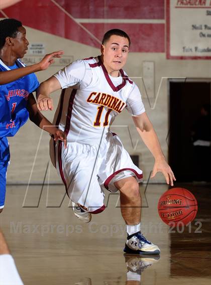 Thumbnail 1 in Cantwell-Sacred Heart vs. George Washington Prep (Rose City Roundball Classic) photogallery.