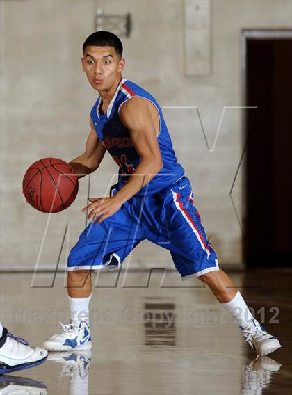Thumbnail 1 in Cantwell-Sacred Heart vs. George Washington Prep (Rose City Roundball Classic) photogallery.
