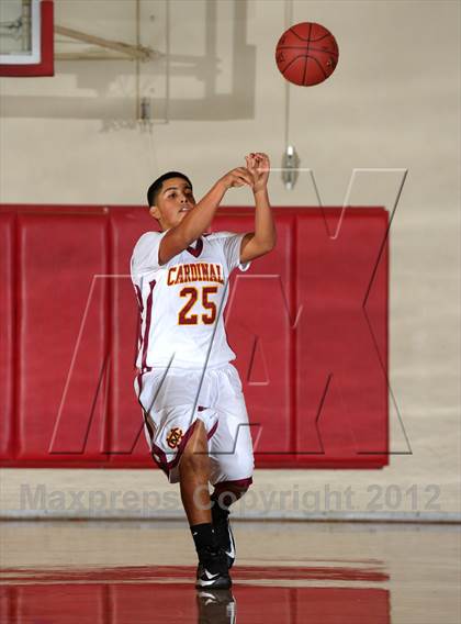Thumbnail 1 in Cantwell-Sacred Heart vs. George Washington Prep (Rose City Roundball Classic) photogallery.