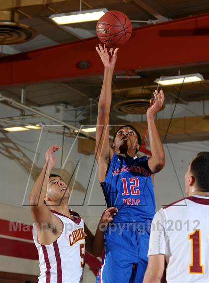 Thumbnail 1 in Cantwell-Sacred Heart vs. George Washington Prep (Rose City Roundball Classic) photogallery.