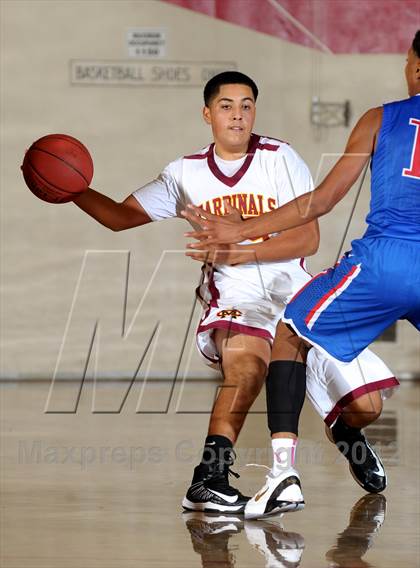 Thumbnail 1 in Cantwell-Sacred Heart vs. George Washington Prep (Rose City Roundball Classic) photogallery.