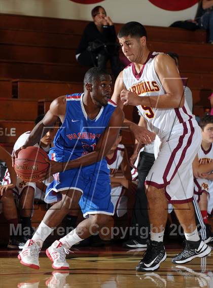 Thumbnail 1 in Cantwell-Sacred Heart vs. George Washington Prep (Rose City Roundball Classic) photogallery.