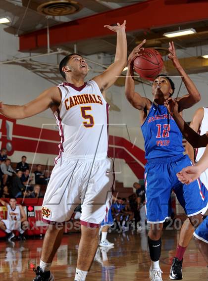 Thumbnail 2 in Cantwell-Sacred Heart vs. George Washington Prep (Rose City Roundball Classic) photogallery.