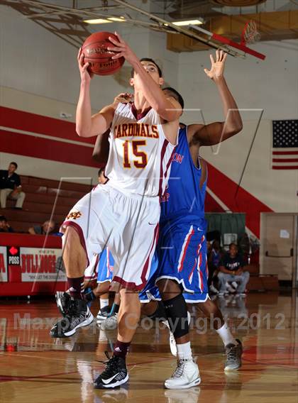 Thumbnail 1 in Cantwell-Sacred Heart vs. George Washington Prep (Rose City Roundball Classic) photogallery.