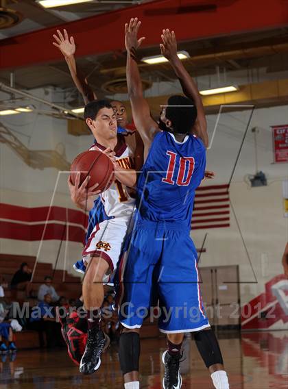 Thumbnail 1 in Cantwell-Sacred Heart vs. George Washington Prep (Rose City Roundball Classic) photogallery.