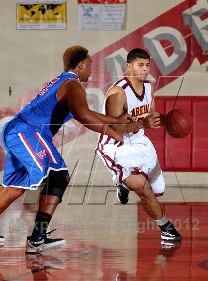 Thumbnail 1 in Cantwell-Sacred Heart vs. George Washington Prep (Rose City Roundball Classic) photogallery.