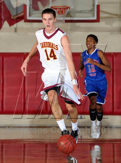 Thumbnail 1 in Cantwell-Sacred Heart vs. George Washington Prep (Rose City Roundball Classic) photogallery.