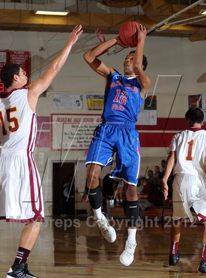 Thumbnail 1 in Cantwell-Sacred Heart vs. George Washington Prep (Rose City Roundball Classic) photogallery.