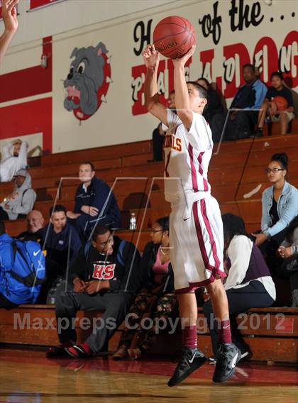 Thumbnail 1 in Cantwell-Sacred Heart vs. George Washington Prep (Rose City Roundball Classic) photogallery.