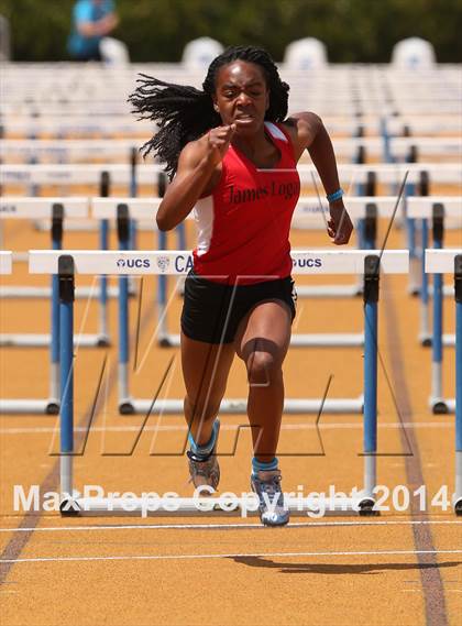 Thumbnail 2 in CIF NCS Masters Track and Field (Girls 100 Meter Hurdles Prelims and Finals) photogallery.