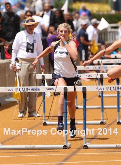 Thumbnail 2 in CIF NCS Masters Track and Field (Girls 100 Meter Hurdles Prelims and Finals) photogallery.