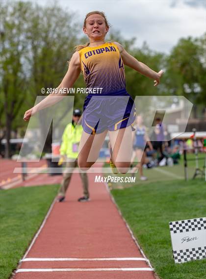 Thumbnail 3 in CHSAA Track and Field 1A Championships (Girls Long Jump)  photogallery.