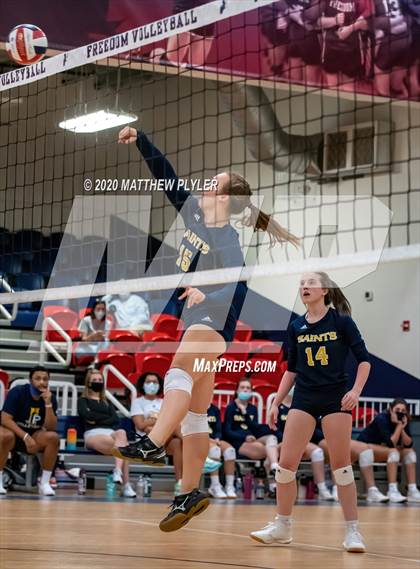 Thumbnail 3 in John Paul II Catholic vs Freedom Christian Academy (NCISAA 2A State Quarterfinals) photogallery.