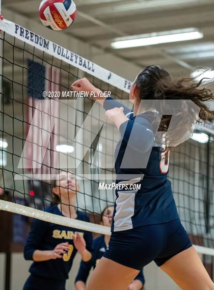 Thumbnail 2 in John Paul II Catholic vs Freedom Christian Academy (NCISAA 2A State Quarterfinals) photogallery.
