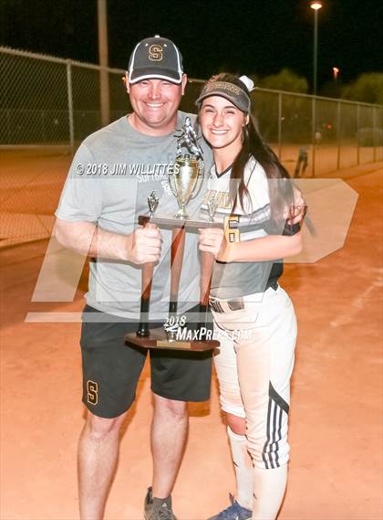 Thumbnail 2 in Trivium Prep vs Saguaro (Chandler Prep Softball Classic Platinum Final Awards) photogallery.