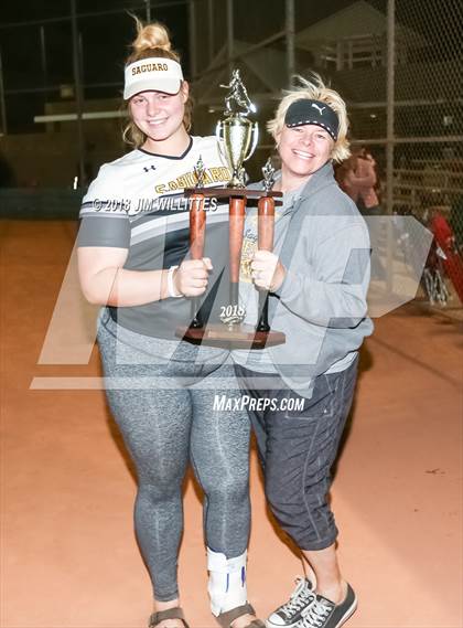 Thumbnail 1 in Trivium Prep vs Saguaro (Chandler Prep Softball Classic Platinum Final Awards) photogallery.