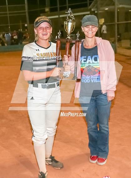 Thumbnail 1 in Trivium Prep vs Saguaro (Chandler Prep Softball Classic Platinum Final Awards) photogallery.