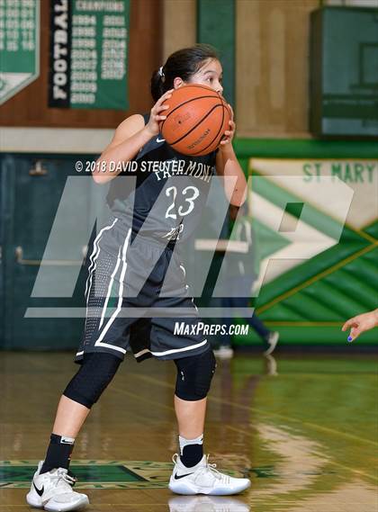 Thumbnail 2 in Fairmont Prep vs. Sacred Heart Cathedral Preparatory (St. Mary's Stockton MLK Showcase) photogallery.