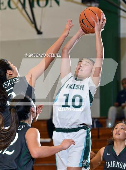 Thumbnail 3 in Fairmont Prep vs. Sacred Heart Cathedral Preparatory (St. Mary's Stockton MLK Showcase) photogallery.