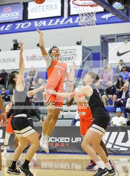 Thumbnail 1 in Orangeville Prep (Canada) vs. Wasatch Academy (5 for the Fight National Hoopfest) photogallery.